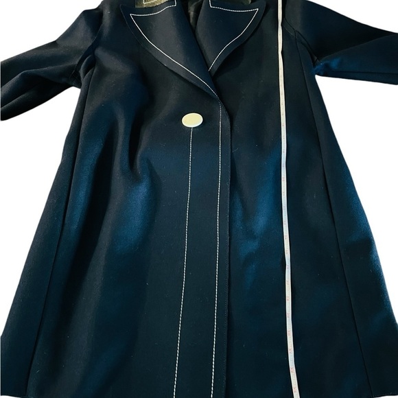 EDUN WOMEN’S NAVY WOOL MID LENGTH COAT SIZE MEDIUM - Picture 8 of 15